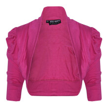 (11-12 Years, Cerise Pink) New Kids Girls Ruched Sleeve Stylish Shrug Bolero Cropped Cardigan 2-13 Years