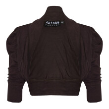 (5-6 Years, Chocolate) New Kids Girls Ruched Sleeve Stylish Shrug Bolero Cropped Cardigan 2-13 Years