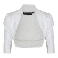 (2-3 Years, Cream) New Kids Girls Ruched Sleeve Stylish Shrug Bolero Cropped Cardigan 2-13 Years