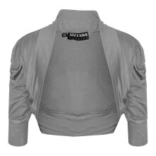 (11-12 Years, Grey) New Kids Girls Ruched Sleeve Stylish Shrug Bolero Cropped Cardigan 2-13 Years