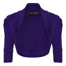 (9-10 Years, Purple) New Kids Girls Ruched Sleeve Stylish Shrug Bolero Cropped Cardigan 2-13 Years