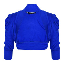 (3-4 Years, Royal Blue) New Kids Girls Ruched Sleeve Stylish Shrug Bolero Cropped Cardigan 2-13 Years
