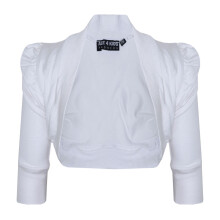 (11-12 Years, White) New Kids Girls Ruched Sleeve Stylish Shrug Bolero Cropped Cardigan 2-13 Years