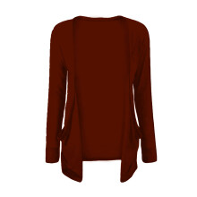 (3-4 Years, Brown) Kids Girls Plain Open Boyfriend Cardigan Long Sleeves Fashion Top Age 2-13 Years