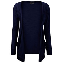(7-8 Years, Navy) Kids Girls Plain Open Boyfriend Cardigan Long Sleeves Fashion Top Age 2-13 Years