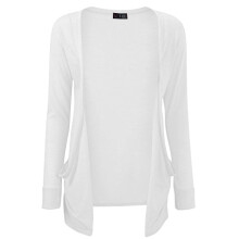 (5-6 Years, White) Kids Girls Plain Open Boyfriend Cardigan Long Sleeves Fashion Top Age 2-13 Years