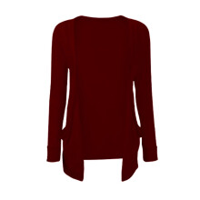 (13 Years, Wine) Kids Girls Plain Open Boyfriend Cardigan Long Sleeves Fashion Top Age 2-13 Years