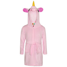 (11-12 Years, Baby Pink) Kids Girls Bathrobe 3D Animal Dressing Gown