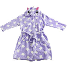(13 Years, Lilac Stars) Kids Girls Bathrobe 3D Animal Dressing Gown