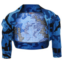 (13 Years, Camo Blue) Kids Girls Shrug Bolero Cropped Cardigan 2-13 Yr