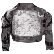 (5-6 Years, Camo Charcoal) Kids Girls Shrug Bolero Cropped Cardigan 2-13 Yr