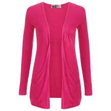 (7-8 Years, Pink) Kids Girls Plain Open Boyfriend Cardigan Long Sleeves Fashion Top Age 2-13 Years
