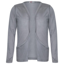 (5-6 Years, Steel Grey) Girls Plain Open Boyfriend Cardigan Top 2-13 Years