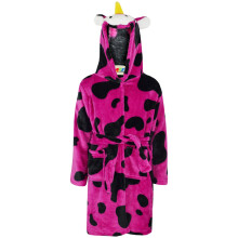 (9-10 Years, Pink Cow) Girls Boys Bath Robe Animal Unicorn Dressing Gown 2-13