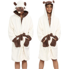 (11-12 Years, Pug) Girls Boys Bath Robe Animal Unicorn Dressing Gown 2-13