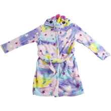 (11-12 Years, Stars Print) Girls Boys Bath Robe Animal Unicorn Dressing Gown 2-13