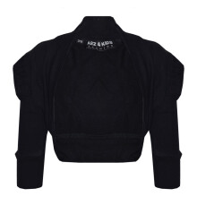 (11-12 Years, Black) New Kids Girls Ruched Sleeve Stylish Shrug Bolero Cropped Cardigan 2-13 Years