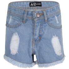 (9-10 Years, Light Blue) Girls Shorts Bermuda Skinny Ripped Jeans Hot Pants