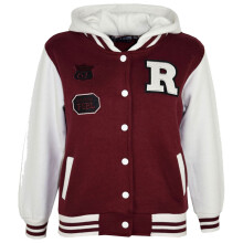 (7-8 Years, Wine) Kids Girls Boys R Fashion NYC FOX Baseball Hooded Jacket Varsity Hoodie 2-13 Yrs