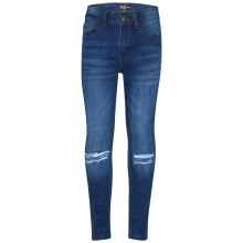 (7-8 Years, Mid Blue) Boys Knee Ripped Jeans Denim Comfort Stretch Pants