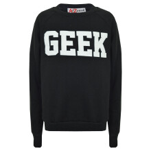 (13 Years, Black) Kids Girls Boys GEEK Print Jumper Sweat Shirt 7-13