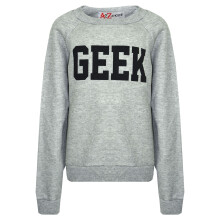 (9-10 Years, Grey) Kids Girls Boys GEEK Print Jumper Sweat Shirt 7-13