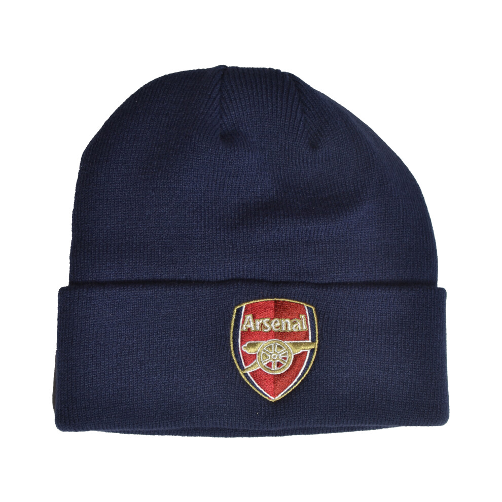 Arsenal Crest Turn Up Knitted Hat Navy-image-OPC-PGNSVTC-NEW