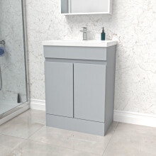 Nes Home Matte Grey 600 mm Freestanding Basin Vanity Unit