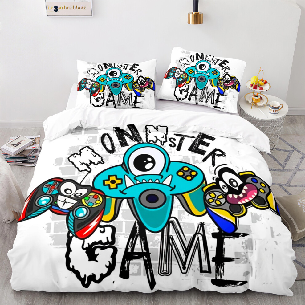 (Gamepad 3024, 210*240cm) New digital printing three-piece set game controller quilt cover for foreign trade European and American size quilt cover 3D-image-OPC-PGNSXK5-NEW