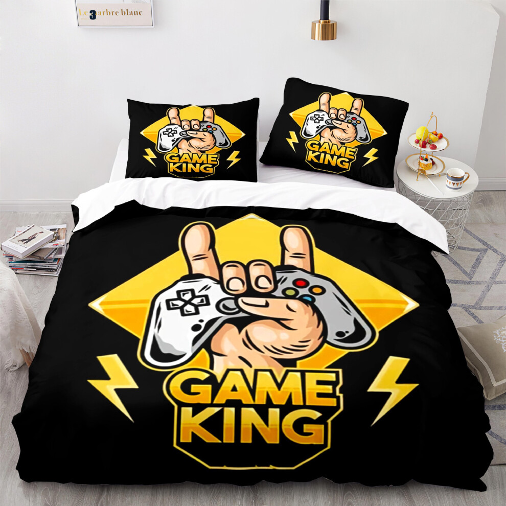 (Gamepad 3035, 140*210cm) New digital printing three-piece set game controller quilt cover for foreign trade European and American size quilt cover 3D-image-OPC-PGNSXQX-NEW