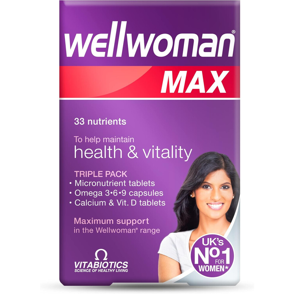 Wellwoman Max, Beauty Supplements, Maximum Support Formula for women wanting to boost energy, immune system and bone health 84-Multivitamin Tablets