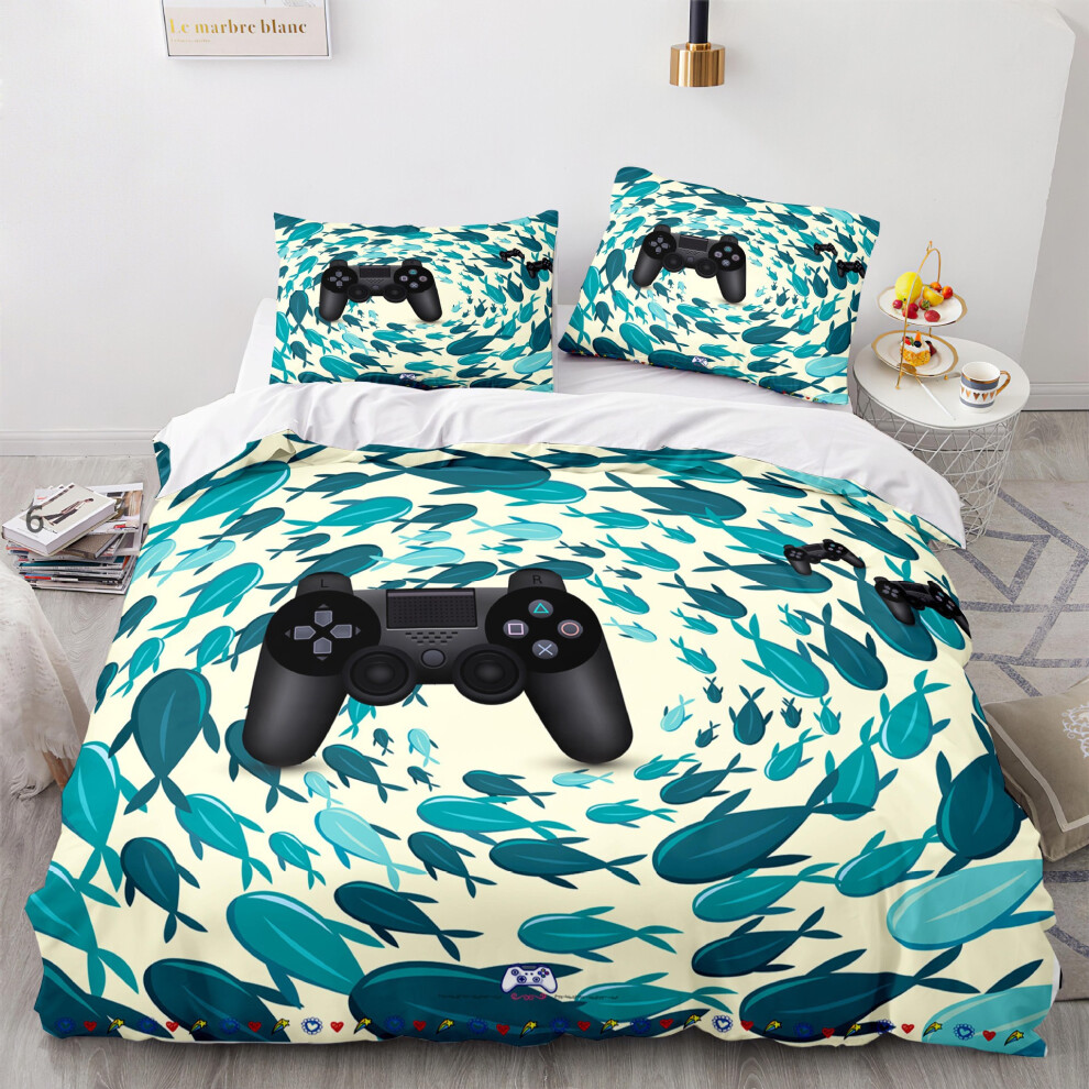 (Gamepad FF6047, 135*200cm) New 3D Home Textile Bedding Gamer Gamepad Quilt Cover Bedding Three-piece Digital Printed Bedding Set-image-OPC-PGNSY9C-NEW