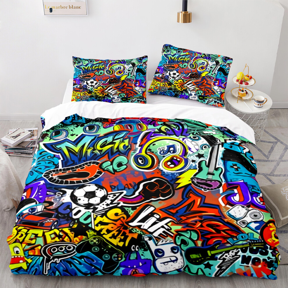 (Gamepad 3013, 173*218cm) New digital printed gamepad quilt cover European and American size three-piece bedding set-image-OPC-PGNT2HY-NEW