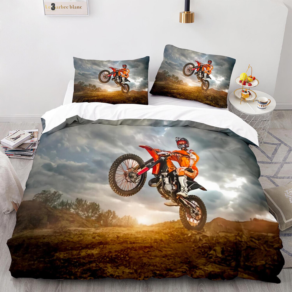 (Motocross 3005, 140*210cm) New digital printing three-piece set off-road motorcycle quilt cover foreign trade European and American size quilt cover-image-OPC-PGNT5NB-NEW