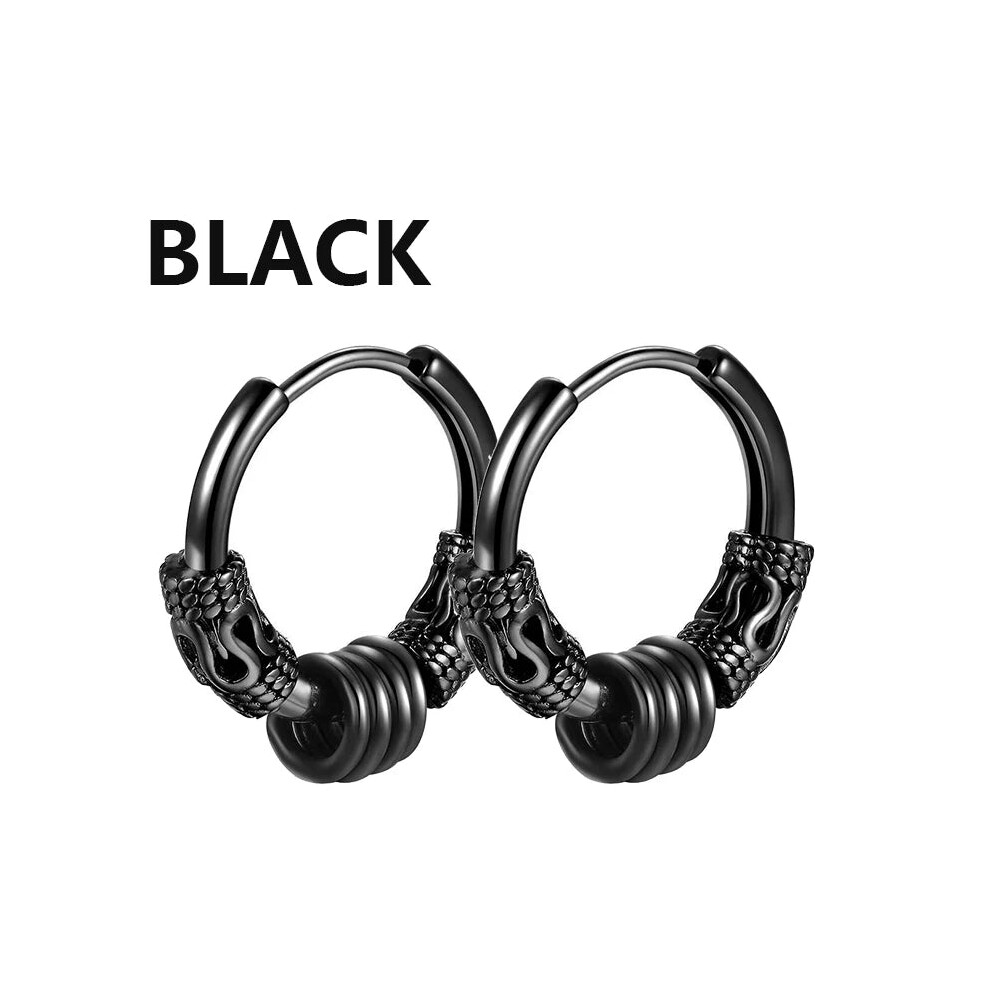 (type12) 1Pairs Punk Stainless Steel Stud Earrings For Mens Womens-image-OPC-PGNT69Q-NEW