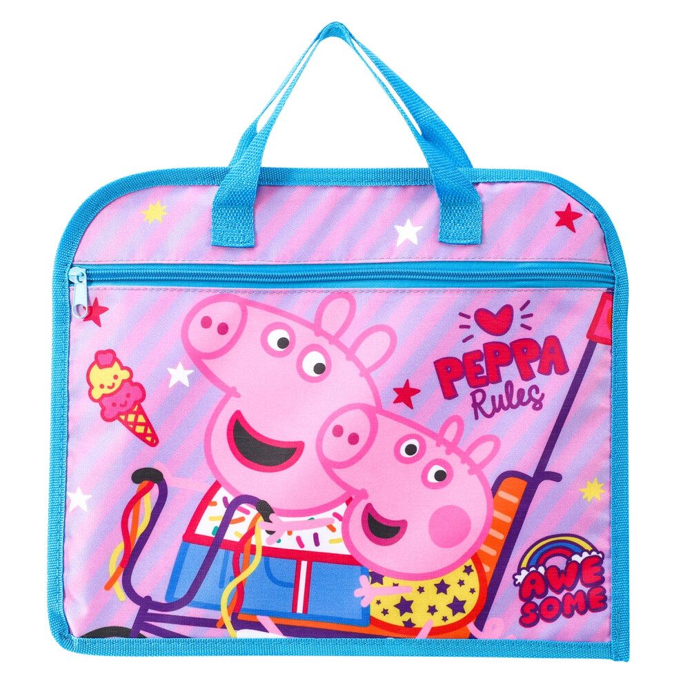 Peppa Pig Kids Zipped School Book Bag Primary Reading Bag