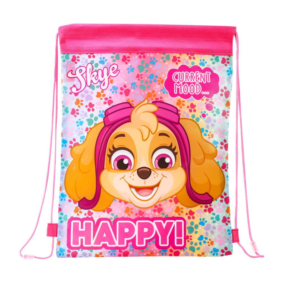 Paw Patrol Kids Drawstring Sports Gym Bag Lightweight Multicolour