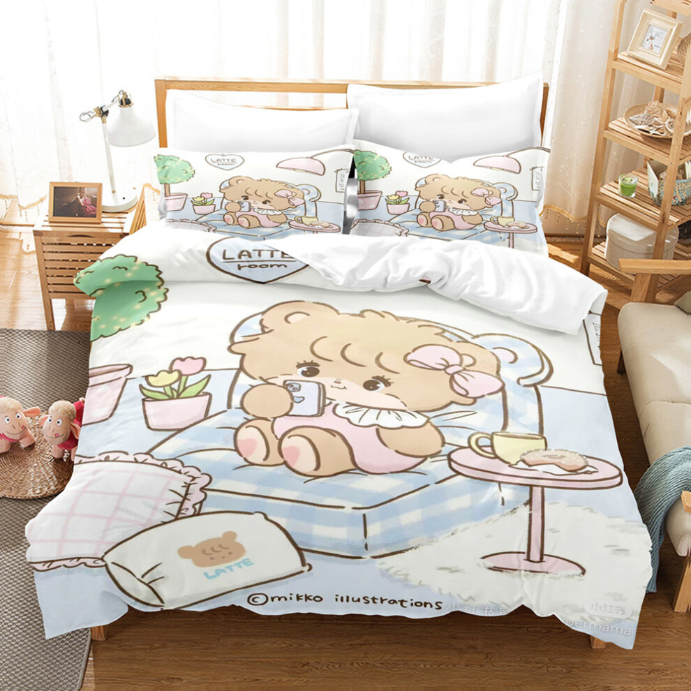 (1, 150*200 three-piece set) New Mikko Quilt Cover Three-piece Quilt Cover 3D Digital Print Single Dormitory Bedding Set-image-OPC-PGNT9FW-NEW