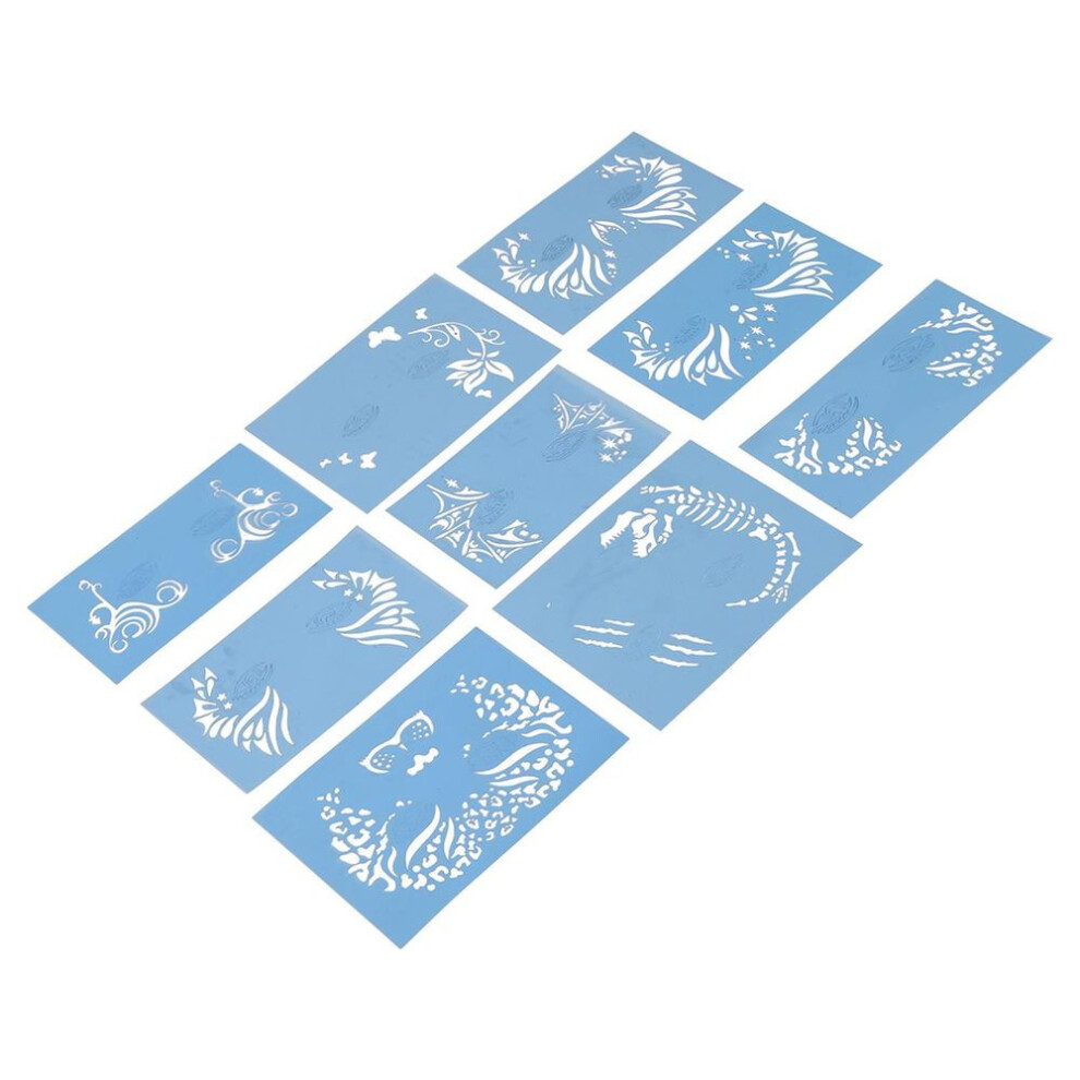 9pcs Face Painting Stencils Kit Washable Paint Template Stencils Template For Halloween Holiday