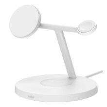 Station de Recharge 3-en-1 - Belkin - BoostCharge - Qi2 - MagSafe - Blanc