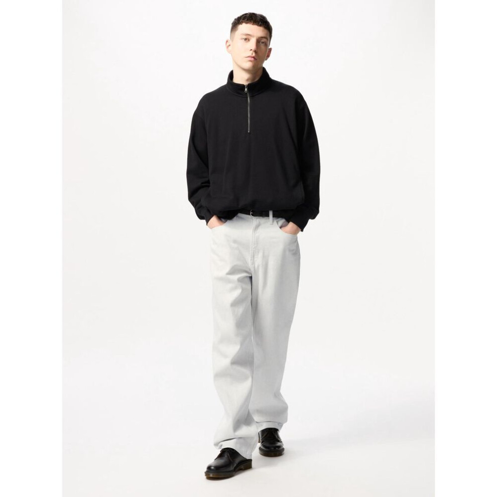 (01 OFF WHITE/42) Uniqlo Japan Wide Straight Jeans Long