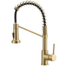 Brushed Gold Kitchen Faucet, AIMADI Kitchen Faucets with Pull Down Sprayer Single Handle One Hole Faucet for Farmhouse Gold Faucet for Kitchen Sink