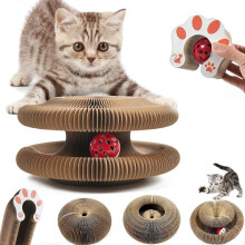 Kitty Kurlz Cat Toy - Magic Organ Cat Scratching Board, Interactive Scratch Pad, Foldable Accordion Cat Toy