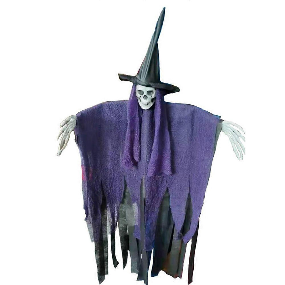 (Purple) Halloween Hanging Skull Witch Ghost Decor Horror Props Home Ornaments Decorative Supplies Gifts-image-OPC-PGNTPDG-NEW