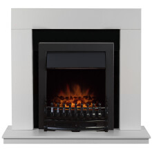 Adam Malmo Fireplace in White & Black with Blenheim Electric Fire in Black, 39 Inch