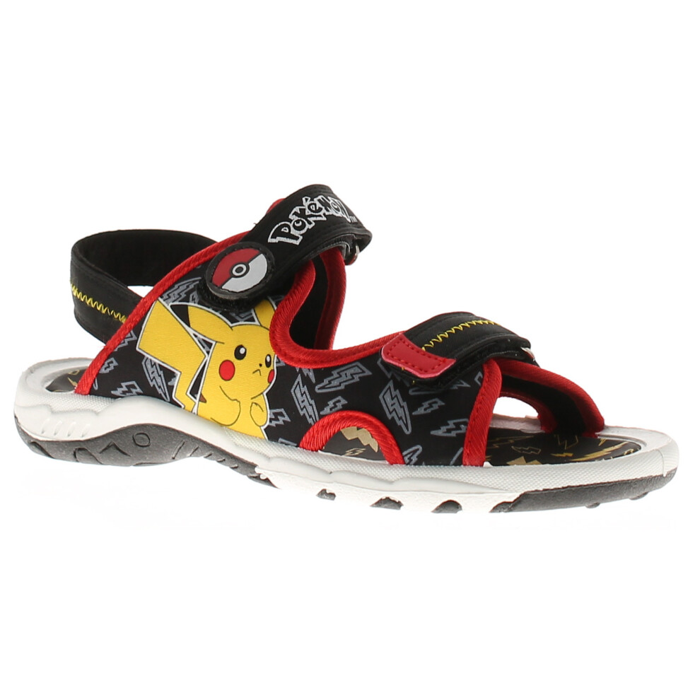 (Black, 2 (Adults')) Pokemon Sport Boys' Sandals & Sliders UK Size
