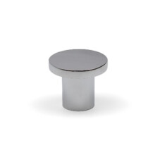 Round Chrome Cabinet Knob Silver Circular Disc 25mm