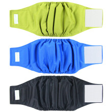 fraldas de cachorro lav   veis WeGreeco - Wrap MacH MacH Male Belly - pacote de 3 - (azul preto azul x -small)