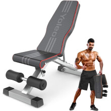 YOLEO Weight Bench, 660LB/300KG Adjustable Foldable Strength Training Bench, Utility Incline Decline Bench for Full Body Workout- Integra...