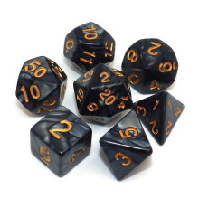 Polyedrisk DND-t?rningssats Pearl Black for Dungeon and Dragons D&D Pathfinder RPg MTg-t?rningar D20 D12 D10 D8 D6 D4